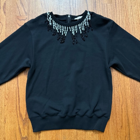 NWT Christopher Kane Beaded Embellished cotton sweatshirt in black size XS - Picture 3 of 16
